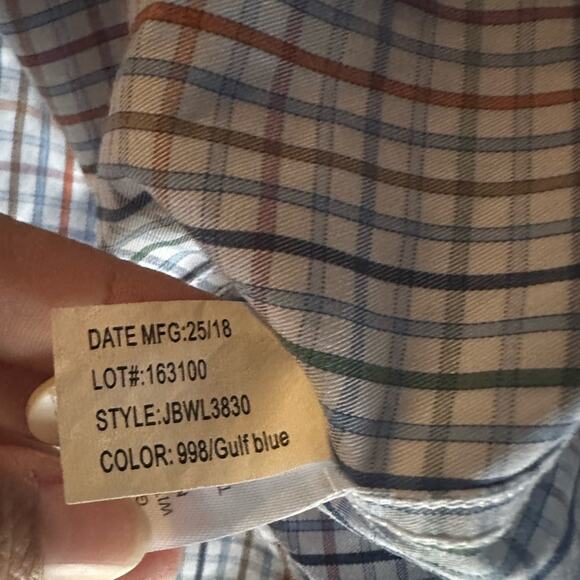 Johnnie O Prep-Performance Casual Button Down Shirt Plaid Golf - Picture 6 of 8